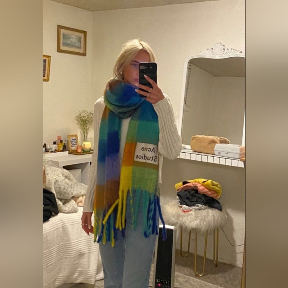 Acne Studios Colorful Plaid Scarf